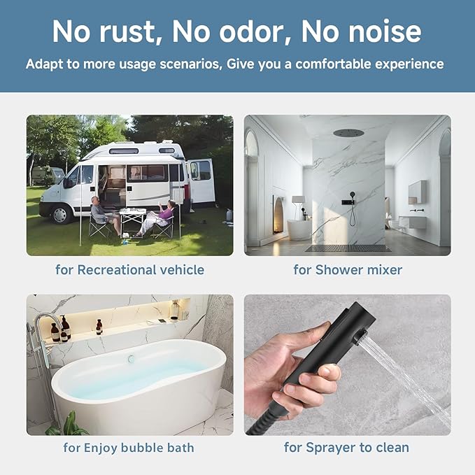 Black Shower Hose Replacement For Cleaning 304 Stainless Steel Shower Head Hoses 59 Inches High Pressure Bidet Hose Flexible Matte Black Extension Showerhead Hoses Extra Long