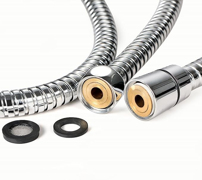 Purelux Shower Head Hose 118 Inches (3 Meters or approx. 10 Feet) Extra Long Handheld Showerhead Extension, Universal Replacement Made of Stainless Steel Polished Chrome