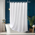 Long Shower Curtain Liner 78 Inches Height-Water-repellent Fabric Shower Curtains Set With 12 Hooks, White Bathroom Curtain Weighted Bottom Machine Washable, Soft Cloth & Hotel Luxury Spa, 72x78