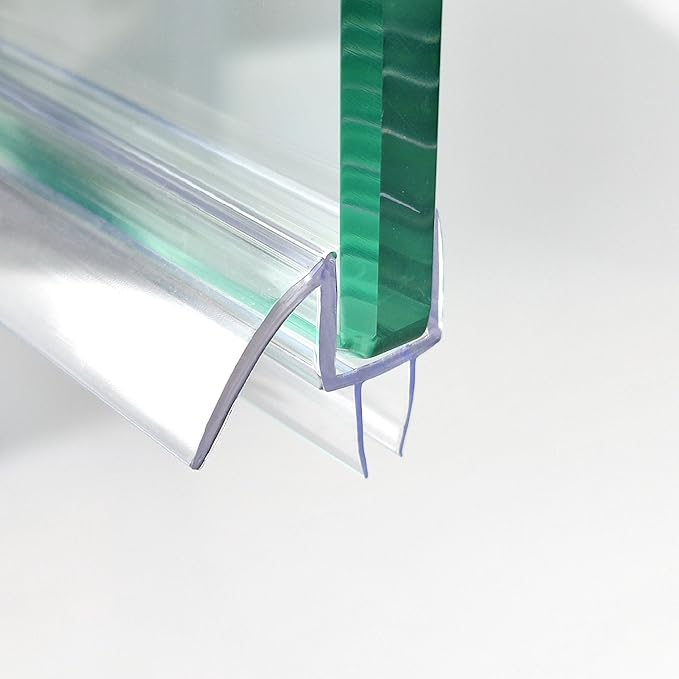 36" Shower Door Bottom Seal Strip Frameless Shower Sweep for 1/2" (12mm) Thick Glass Ultra Clear Polycarbonate (Single Pack)
