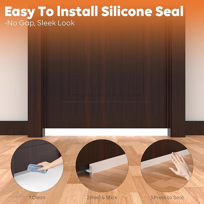 T-Shaped Silicone Door Weather Stripping for Side, 1.37 in x 50 Ft Door Draft Stopper Shower Seal Strip for Door Frame & Windows and Shower Sweep Gaps(White)