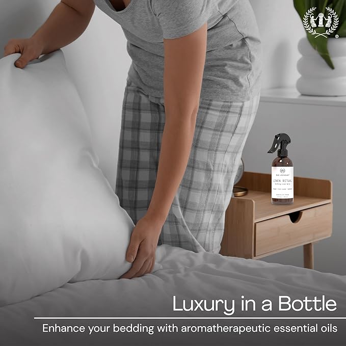 Muse Apothecary Linen Ritual - Aromatic, Soothing, and Relaxing Linen Mist, Laundry and Fabric Spray - Infused with Aromatherapy Essential Oils - 8 oz, Cara Orange + Fig + Blackberry Vanilla,