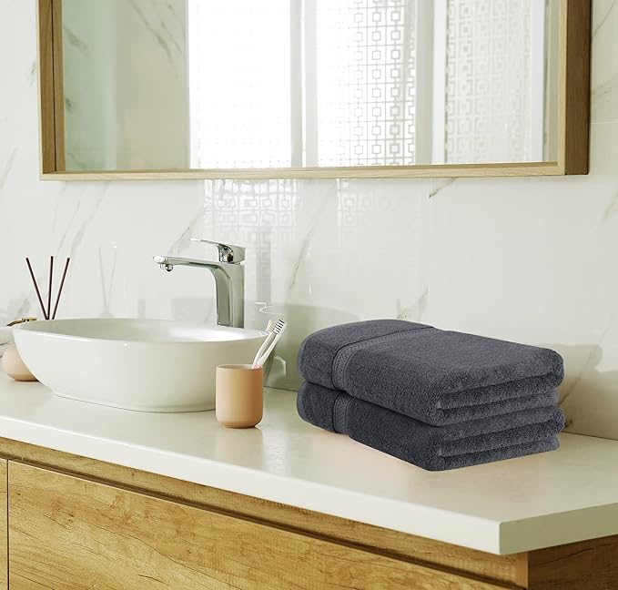 Utopia Towels Set, 16 Bath Towels, 16 Hand Towels, and 32 Washcloths, 600 GSM Ring Spun Cotton Highly Absorbent Towels for Bathroom, Shower Towel, (Pack of 64) (Grey)