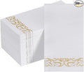 Goodluck 100 Pack 3-Ply Disposable Napkins - Soft & Absorbent Paper Hand Towels for Bathroom Guests, Dinner Party, Kitchen,Christmas， Wedding & Events, Parties - Floral Gold Trim
