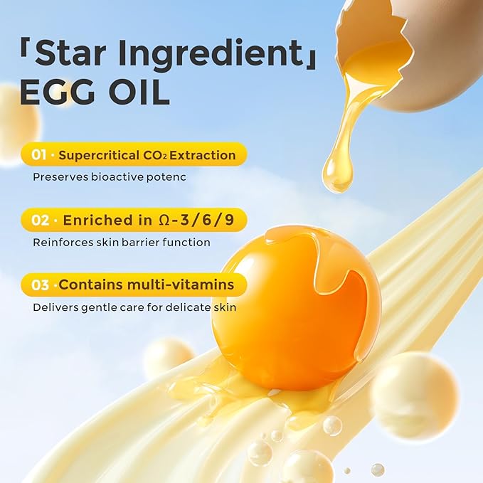 MATERN'ELLA Body Moisturizer with Egg Yolk Oil, Body Lotion natural Long-Lasting Hydration 48h with Squalane & Sodium Hyaluronate Travel Size Suitable for Sensitive Skin Fragrance Free 3.5 oz