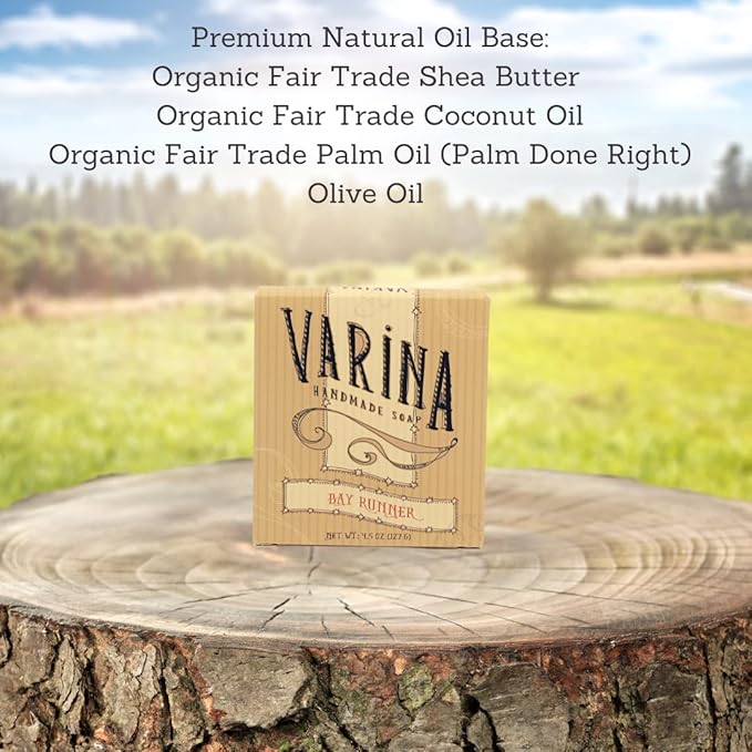 Organic Bay Runner Bar Soap - Gentle Cleansing for Sensitive Skin, Spicy - 3 Pack