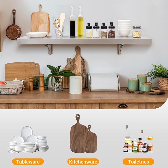 Folding Concession Shelf 36" x 12", Stainless Steel Drop Down Folding Serving Food Shelves, Heavy Duty Foldable Wall Mount Shelving Rack for Concession Windows, Kitchen, Garage, Restaurant
