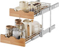 OCG Pull Out Cabinet Organizer 11" W x 21" D, 2 Tier Slide Out Shelf, Heavy-Duty Pull Out Drawer for Cabinets, Base Cabinet Organization for Kitchen, Pantry, Bathroom