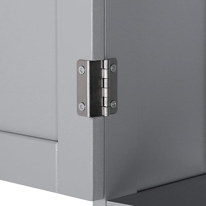 BlueWish Over The Toilet Cabinet, Bathroom Over Toilet Storage with Adjustable Shelves, Anti-toppling Design, Over Toilet Cabinet for Bathroom, Restroom, Laundry, Grey