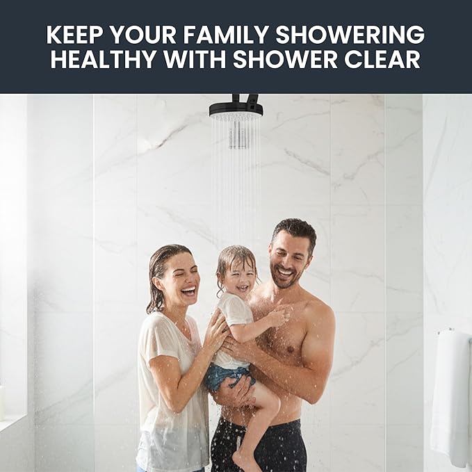 Shower Clear-The World’s Only Cleanable Shower Head with Patented Open-Clean Design to Reduce Moisture and Buildup, High Pressure Flow, Universal Fit -Matte Black (1.1 lbs, 5.5 inches)