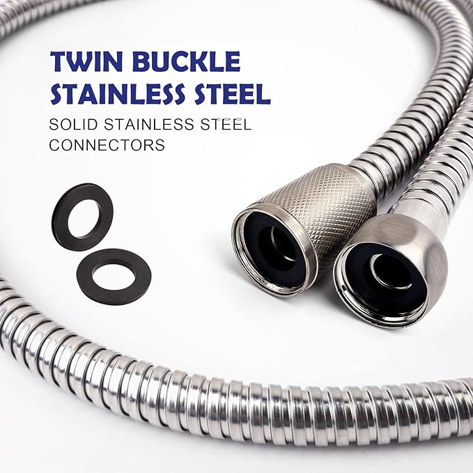 Shower Hose, 70 Inch Extra-Long Stainless Steel Handheld Shower Head Hose with Stainless Steel Insert and Nut,Brushed Nickel Finish