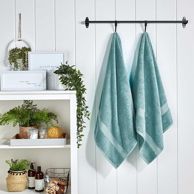 Christy Supreme Hygro 4 Piece Towel Set | Mineral Blue | 100% Luxury Supima Cotton | Ultra Soft | Super Absorbent | 650GSM | 2 Bath Sheets 2 Hand Towels