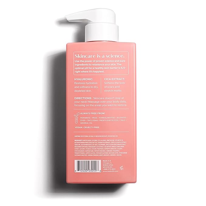 Medix 5.5 Women Firming Collagen Cream + Hyaluronic Acid Body Lotion | Anti Aging Firming Lotion & Face Moisturizer | Crepey Skin, Stretch Marks, & Dry Skin | Skin Care Products | 2 Piece Bundle
