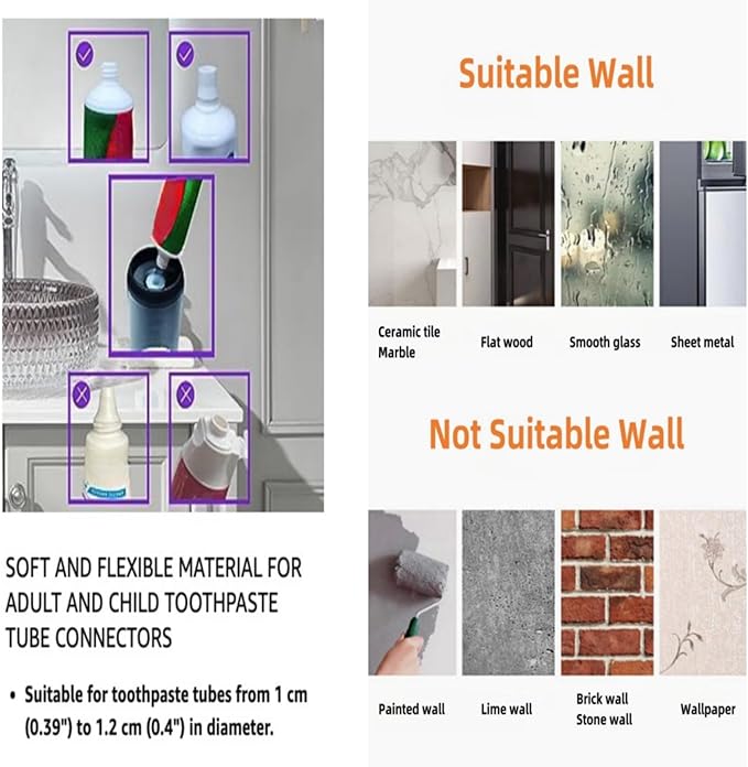 No-Drill Wall Mounted Toothbrush Holder, Bathroom Shelf, with Automatic Toothpaste Dispensers 6 Brush Hooks Magnetic Cups 1 Cosmetic Drawer Organizer and Large Storage (2 Dispensers 4 Cups)