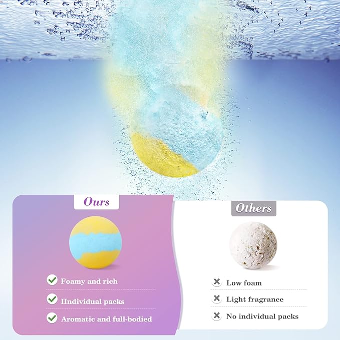20PCS Bath Bombs for Women Presents Set Natural Wonderful Fizz Effect Bath Bomb with Shea Butter & Essential Oils, Bubble Bath Mothers Day Presents for Mom, Wife, Girlfriend