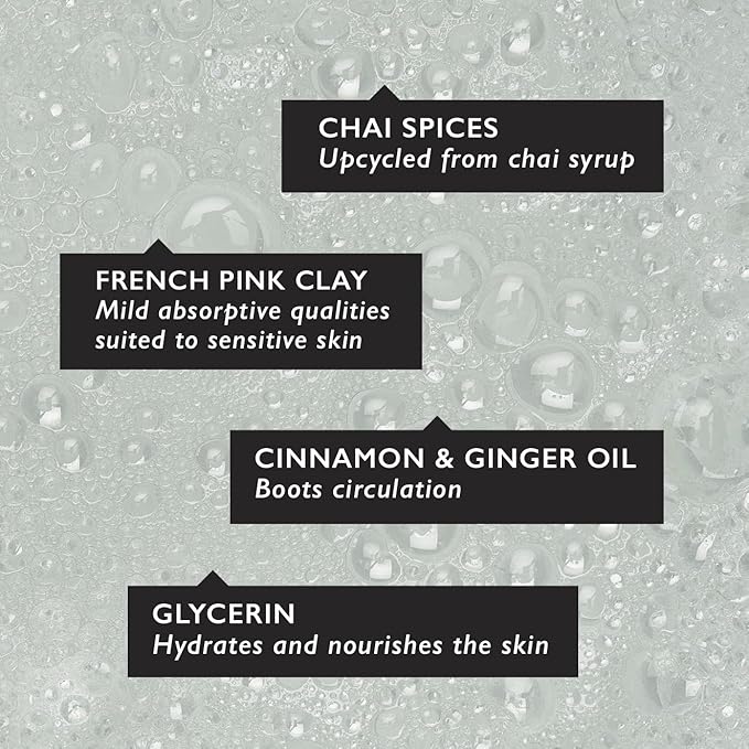 UPCIRCLE Cinnamon + Ginger Chai Soap Bar 3.5oz - Organic Vegan Cleanser For Face And Body - French Pink Clay + Glycerin Reducing Redness + Irritation - Natural, Cruelty-Free + Palm Oil Free