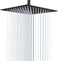 Rain Shower Head, 10 Inches Large Rainfall Shower Head, 304 Stainless Steel Made, Ceiling or Wall Mount, High Pressure Flow, Ultra Thin, Matte Black