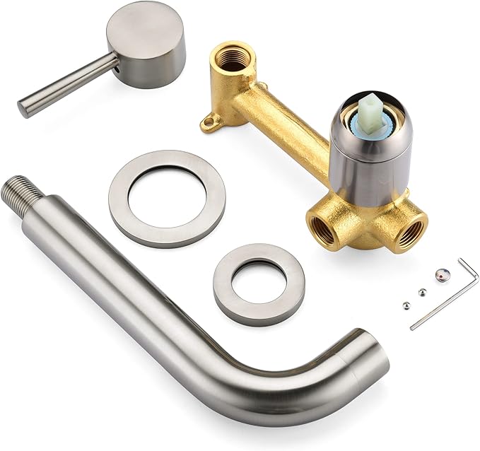 SUMERAIN Tub Faucet Brushed Nickel Wall Mount Bathtub Faucet Single Handle with Rough-in Valve