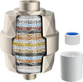 iFealClear Shower Head Filter, High Output Shower Filter for Hard Water for Remove Chlorine and Fluoride, Reduce Dry Itchy Skin and Eczema, 20-Stage Consistent Flow Shower Water Filter, Brushed Nickel