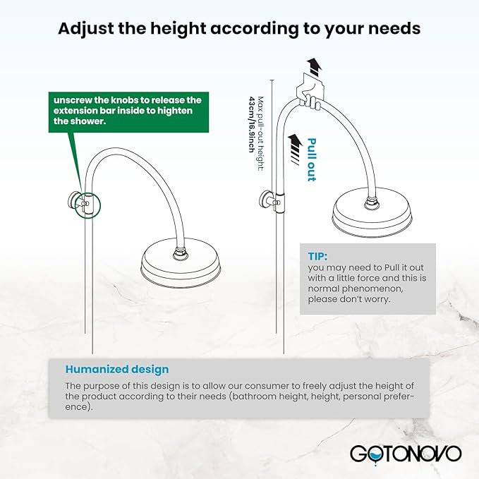 gotonovo Exposed Bathroom Shower System Classic Shower Kit 8 Inch Luxurious Rainfall Shower Head Handheld Spray Tub Filler Brass Pipe 3-Function Wall Mount Double Cross Knobs Brushed Nickel