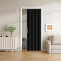 100% Blackout Fabric Folding Door Curtain with Magnetic Closure - Accordion Style for Sliding Doors, Closets,Wardrobe and Temporary Door Solutions Doorway Curtains（W42 x L78, Black，1 Panel）