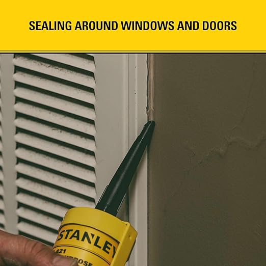 Stanley S421 All-Purpose RTV Silicone Sealant (2 x 10.1 fl.oz.) – 100% Waterproof Clear Caulk | Industrial-Grade Silicone for Kitchen, Bathroom, Shower, Window, Door, Indoor & Outdoor Use | 2 Pack