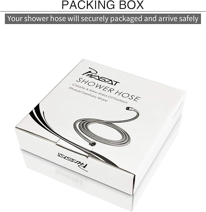 PHASAT Shower Hose,138 Inches Extra Long Shower Hose Replacement,304 Stainless Steel Shower Head Hose Extension Brushed Nickel,A3107N-3.5