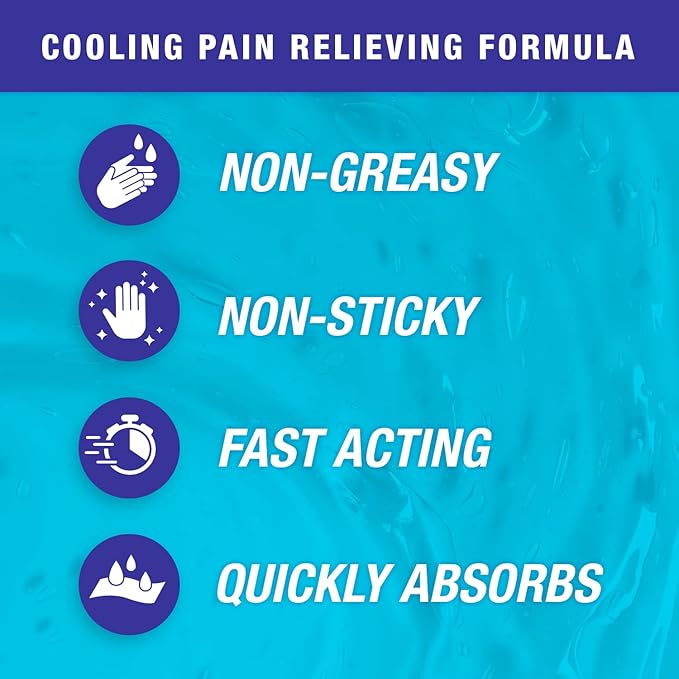 Blue Goo Pain Relieving Gel – for Back, Neck, Muscle and Joint Pain, Fast-Acting Cooling and Soothing Relief with 100% Pure Emu Oil, 4 oz (2 Pack)