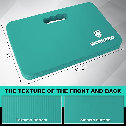 WORKPRO Extra Thick Kneeling Pad, Soft Foam Cushioning for Knee, Large Foam Kneeler Mat for Gardening, Bathing Baby, Workout Supplies, 17.5 x 11 x 1.5 in, Robin's egg Blue