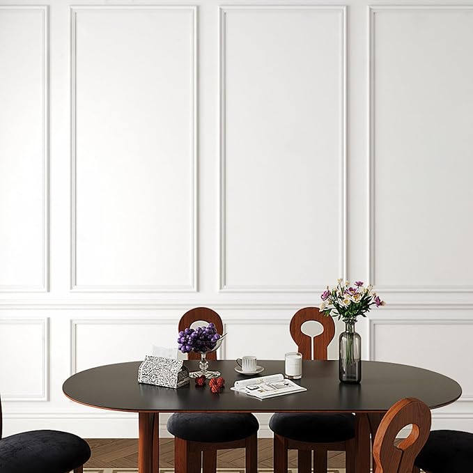Peel and Stick Chair Rail Panel Molding, 240''L x 1.57''W Strong Self Adhesive TPE Wall Moulding Trim for Home DIY Decoration (Paintable White)