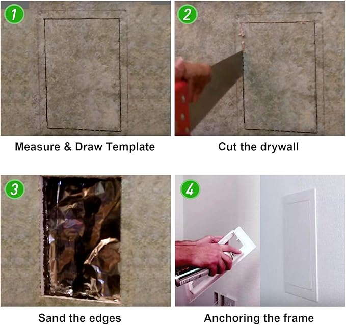 Plumbing Access Panel for Drywall 16 x 16 Inch Plastic Access Door Removable Wall Access Panel Ceiling Reinforced Hinged Durable White