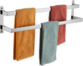 KOKOSIRI Towel Bars Bath Towel Holders 32 Inches Chrome Bathroom 2-Tiers Ladder Towel Rails Wall Mounted Towels Shelves Rack Polished Stainless Steel, B5008CH-L32