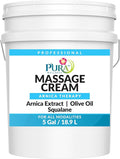 Wellness Professional Arnica Therapy 5 Gallon Massage Cream, Arnica Cream for Bruising, Olive Oil, Arnica Extract, Unscented, Hypoallergenic, Natural, Moisturizing & Hydrating, Deep Tissue