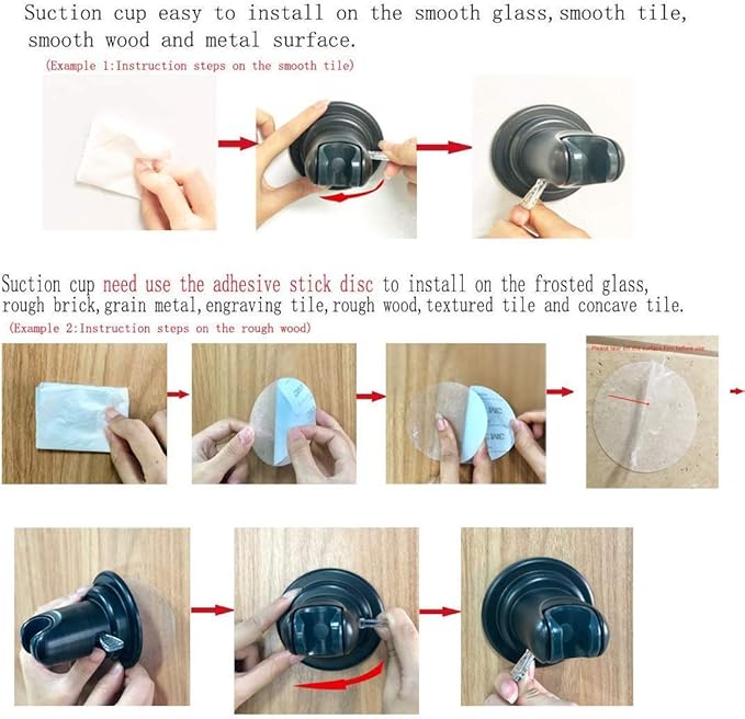 JiePai Vacuum Suction Cup Shower Head Holder,Adhesive Adjustable Suction Handheld Shower Holder Bracket,Removable Wall Mount Head Holder for Bathroom,Oil Rubbed Bronze