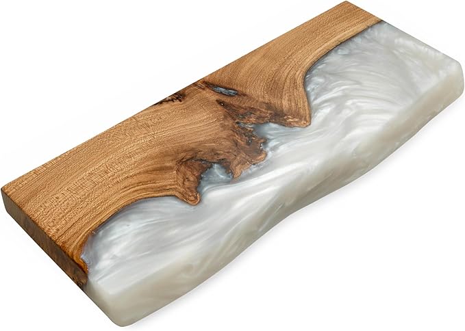 RWA Live Edge Floating Shelf – Unique Wood Floating Shelf for Wall Decor, Living Room, Bedroom, or Bathroom – Stylish Decorative Wall Shelves for Home & Office (Platinum, L - 24x7)