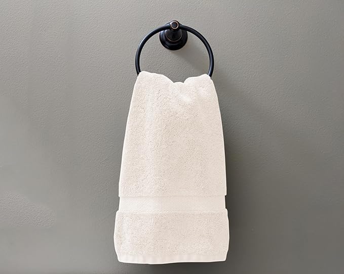 Delara 100% Organic Cotton Towels 650 GSM Plush Feather Touch Quick Dry Hand Towel, Pack of 6 GOTS Certified, Oeko-Tex Green Certified, Organic Cotton Hand Towel, 20"X30"