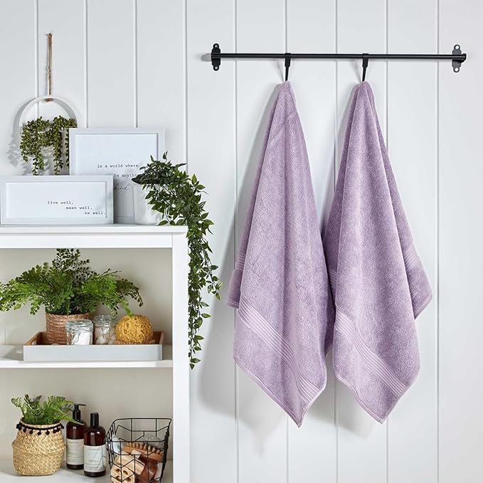 Christy Supreme Hygro 6 Piece Towel Set | Lavender | 100% Luxury Supima Cotton | Ultra Soft | Super Absorbent | 650GSM | 2 Bath Sheets 2 Hand Towels 2 Face Cloths