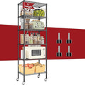 6-Tier Rolling Storage Shelves, 14" D x 24" W x 71" H Adjustable Space-Saving Wire Rack Shelving, 750 lbs Capacity Heavy Duty Metal Shelving with Wheels for Garage, Closet, Kitchen