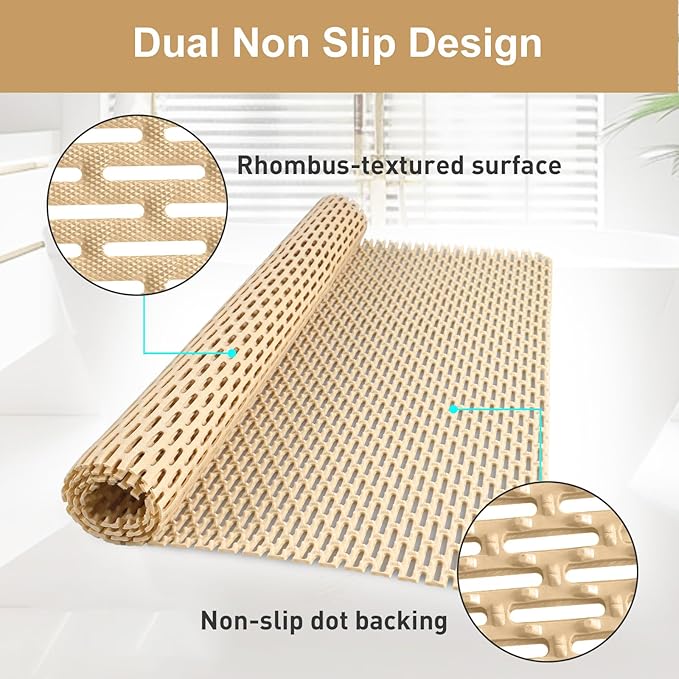 Extra Large Shower Mat: 47"x32" Non Slip Shower Mats for Inside Shower, PVC Anti Slip Shower Stall Mats No Odor, Trimmable Walk in Shower Mats for Elderly Kids