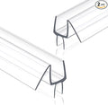 Frameless Shower Door Seal Strip 2 Pack x 39 Inch M Glass Shower Door Bottom Seal Strip for 3/8" Glass Shower Door Sweep, Ultra-Clear Polycarbonate Stop Showers Leaks Create A Water Barrier