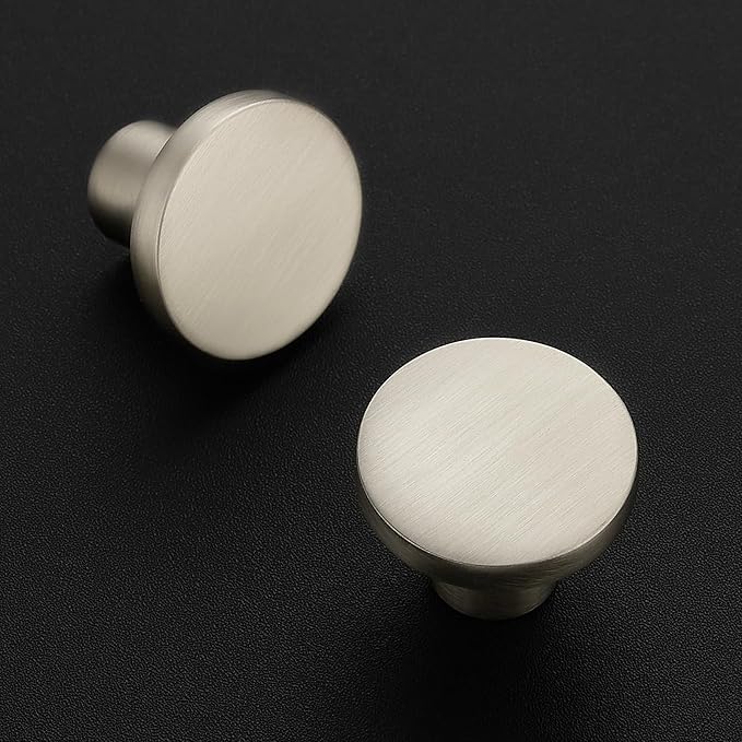 Ravinte 10 Pack Cabinet Knobs Brushed Nickel Kitchen Cabinet Knobs Round Dresser Drawer Pulls Closet Door Pulls 1-1/5 Inch