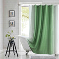 90 Inch Green Shower Curtain, Extra Long Sage Green and White Gradient Vertical Stripe Waterproof Polyester Shower Curtains for Bathroom, 72x90 Inches