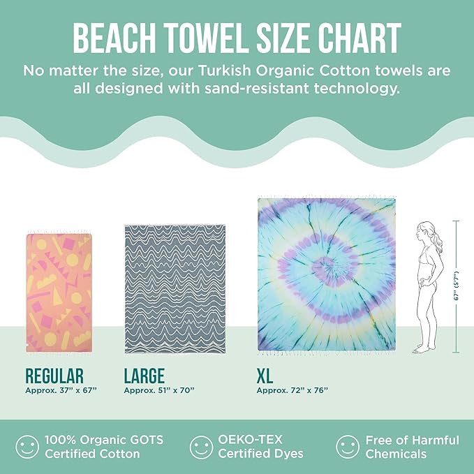 Sand Cloud Large Turkish Beach Towel - Sand Free - 100% Organic Turkish Cotton Yarn - Quick Dry Towel for Beach, Picnic, Blanket or Bath - As Seen on Shark Tank - Marine Life (Devil Ray)