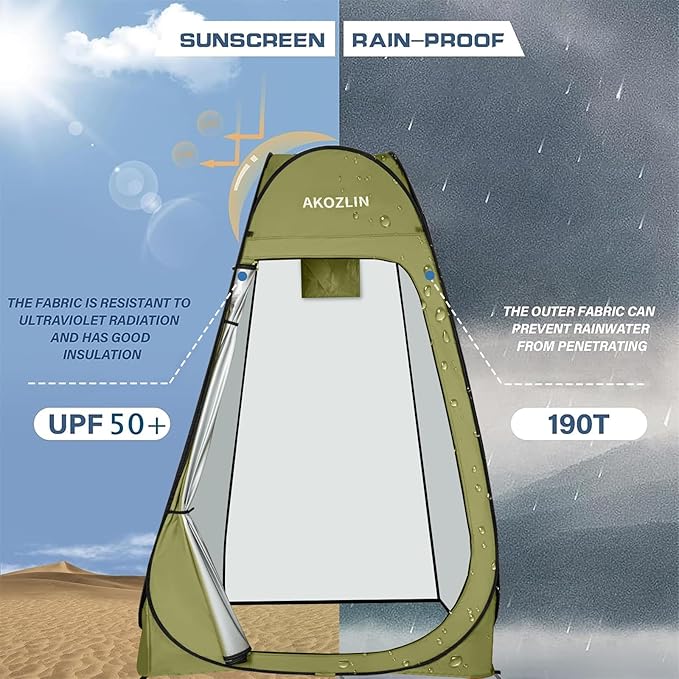 AKOZLIN Portable Pop Up Shower Tent Instant Privacy Dressing Changing Tent Outdoor Shower Room Camp Toilet Tent