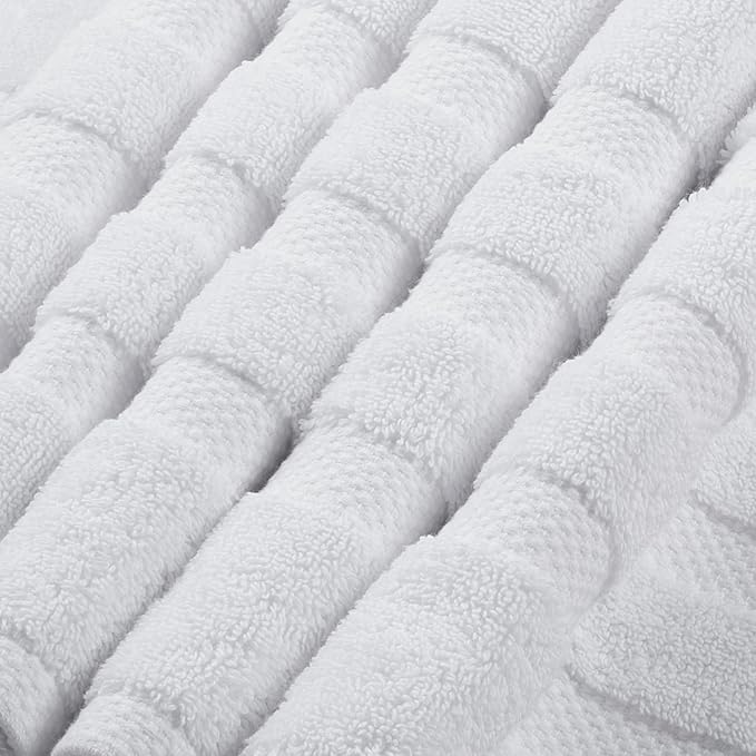 SOFE H&L | Olea Luxury Cotton Turkish Bath Towels Set of 4 White | Premium, Soft, Durable, Absorbent | Hotel Quality Plush Towels and Thick Towel Sets