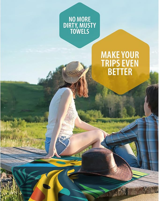 VENTURE 4TH Microfiber Beach Towel: Quick-Dry, Compact, Sand-Free, Absorbent, Sandproof and Lightweight - Perfect for Camping, Beach, and Roadtrips (Navy Cockatoo Design | 35x78 inches)