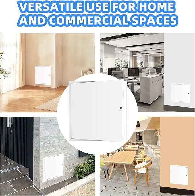 12" x 12" Metal Access Panel, 1MM Thickened Access Panel for Drywall, Aluminum Access Panel for Walls and Ceilings, Rust-Resistant and Easy-to-Install Drywall Access Panel