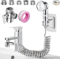 Sink Faucet Sprayer Attachment Set, Kitchen Bathroom Pet Bathing Shower Head with 9.8ft Hose and G1/2 / M22 / M24 / M26 / M28 Faucet Adapters, Hair Washing, Dog Shower