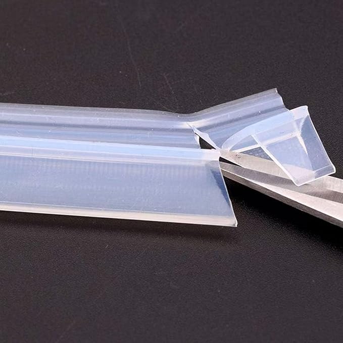 Frameless Soft Shower Door Sweep Seal Drip Rail, Glass Shower Silicone Door Seal Strip,Weatherproof Silicone Seal Fit for Glass (U Type, 12mm (1/2"))