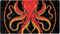 Bathtub Mats for Shower Tub, Anti-Slip Bath Mats for Inside Tub, Bathroom Shower Mats with Drain Holes and Suction Cups (Aesthetic Red and Yellow Octopus Black Background)